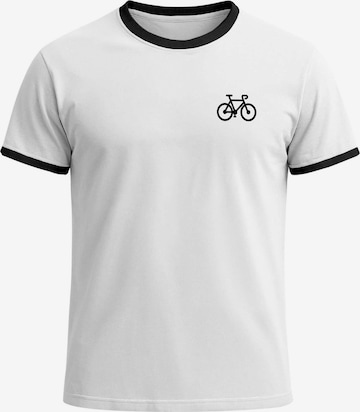 Neverless Shirt 'Fahrrad' in White: front