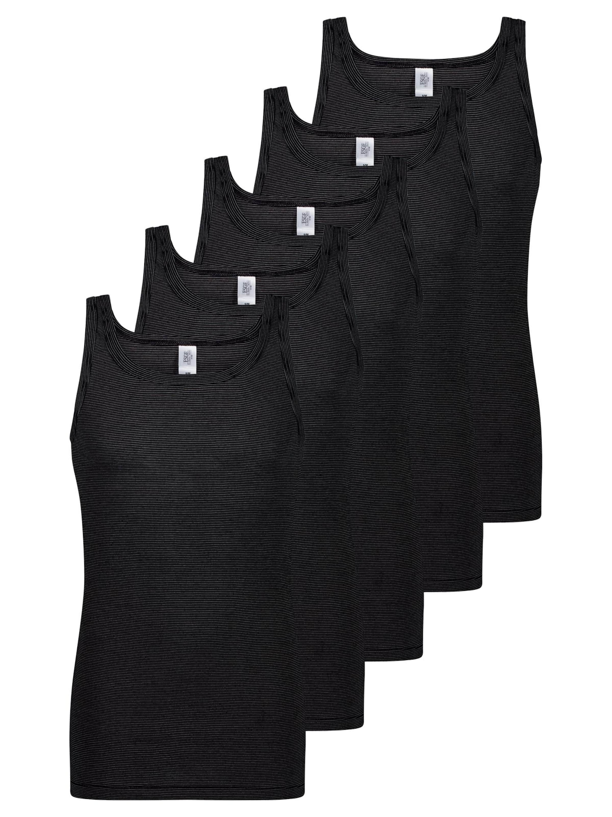 ESGE Undershirt 'Feinripp Ringel' in Black: front