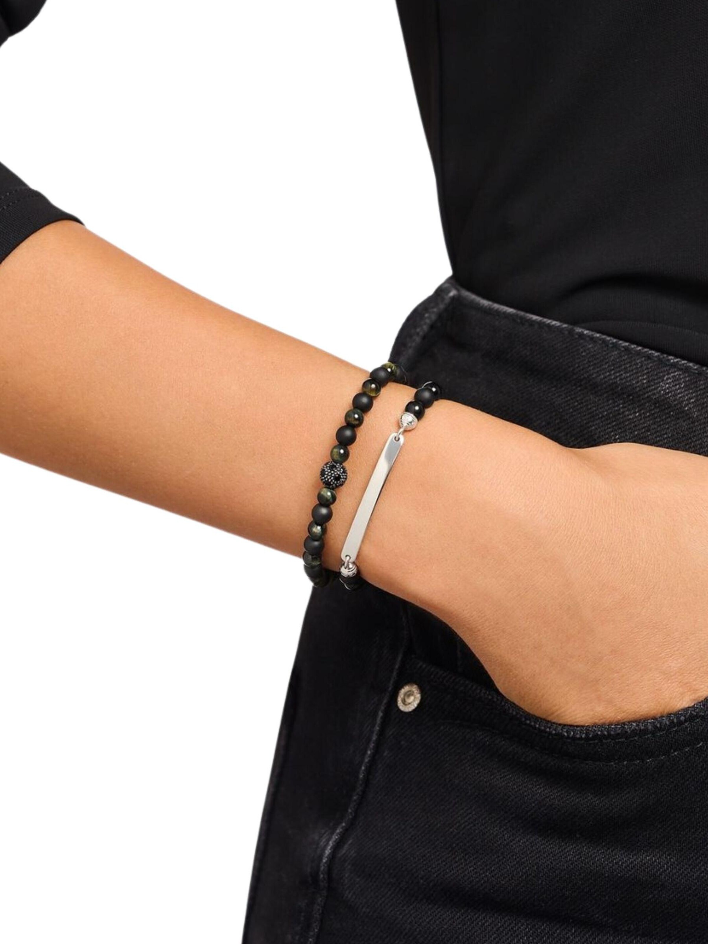 Bracelet 'Gravierbares' Thomas Sabo en noir : devant
