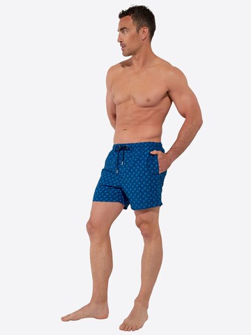 HOM Swimming shorts ' Beach Boxer Trinacria ' in Blue