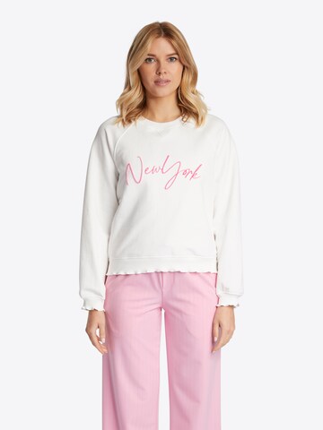 Sweat-shirt Rich & Royal en blanc : devant