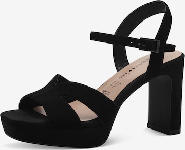 TAMARIS Strap Sandals in Black: front