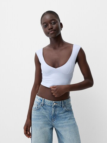 Bershka Top – modrá: přední strana