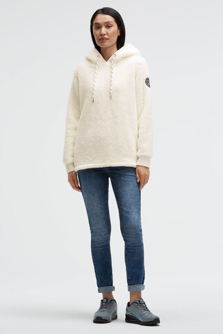 Soccx Hoodie aus Sherpa-Fleece mit Label Patch in Weiß