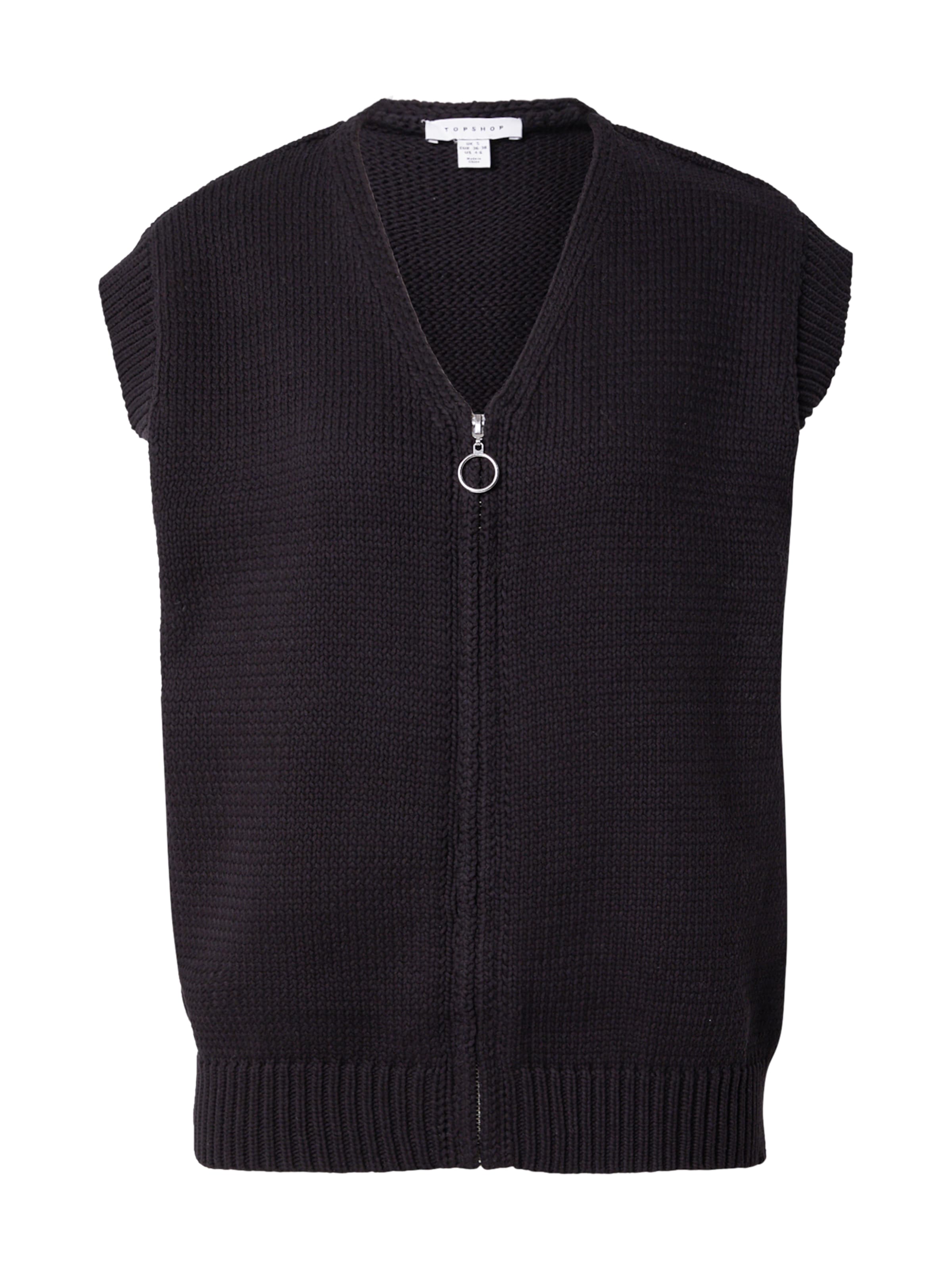 TOPSHOP Knitted vest in Black: front