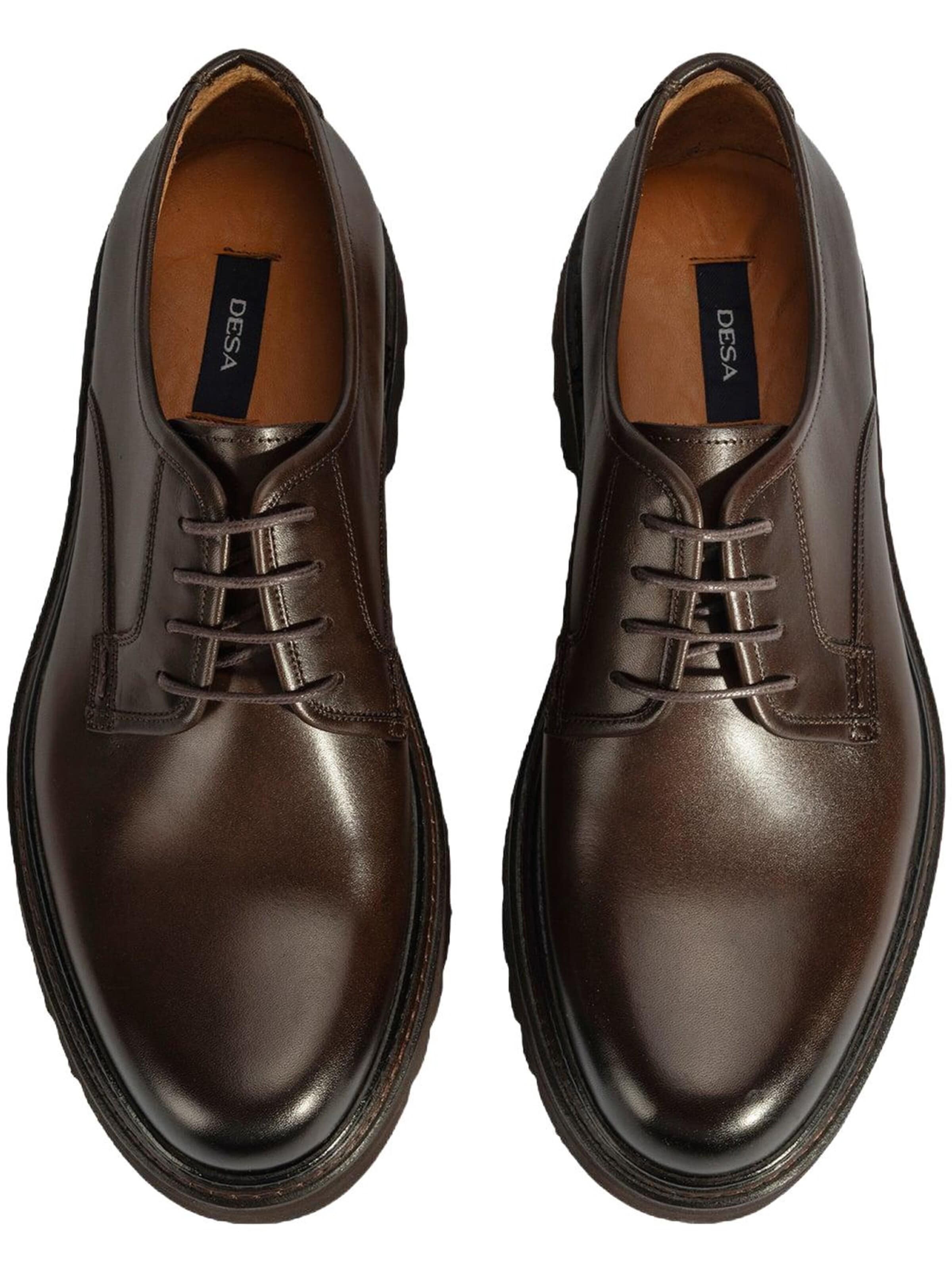 Desa - Zapatos con cordón 'Lässige Spitze' en marrón
