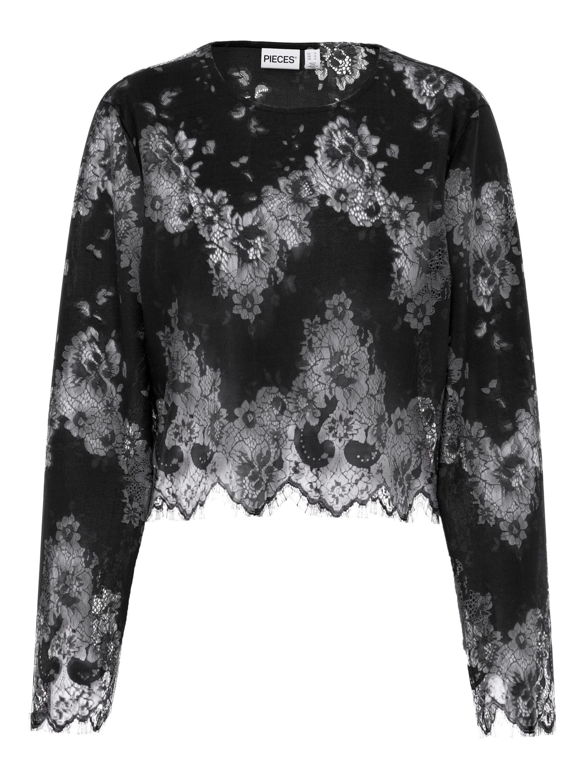 Camicia da donna 'PCRINNE' di PIECES in nero: frontale