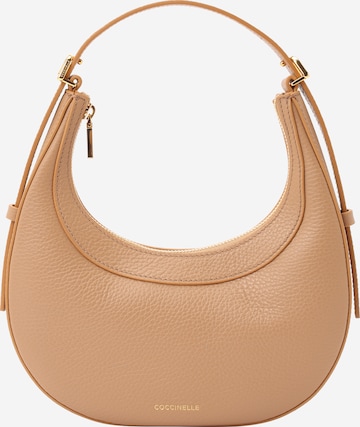 Sac bandoulière Coccinelle en beige : devant