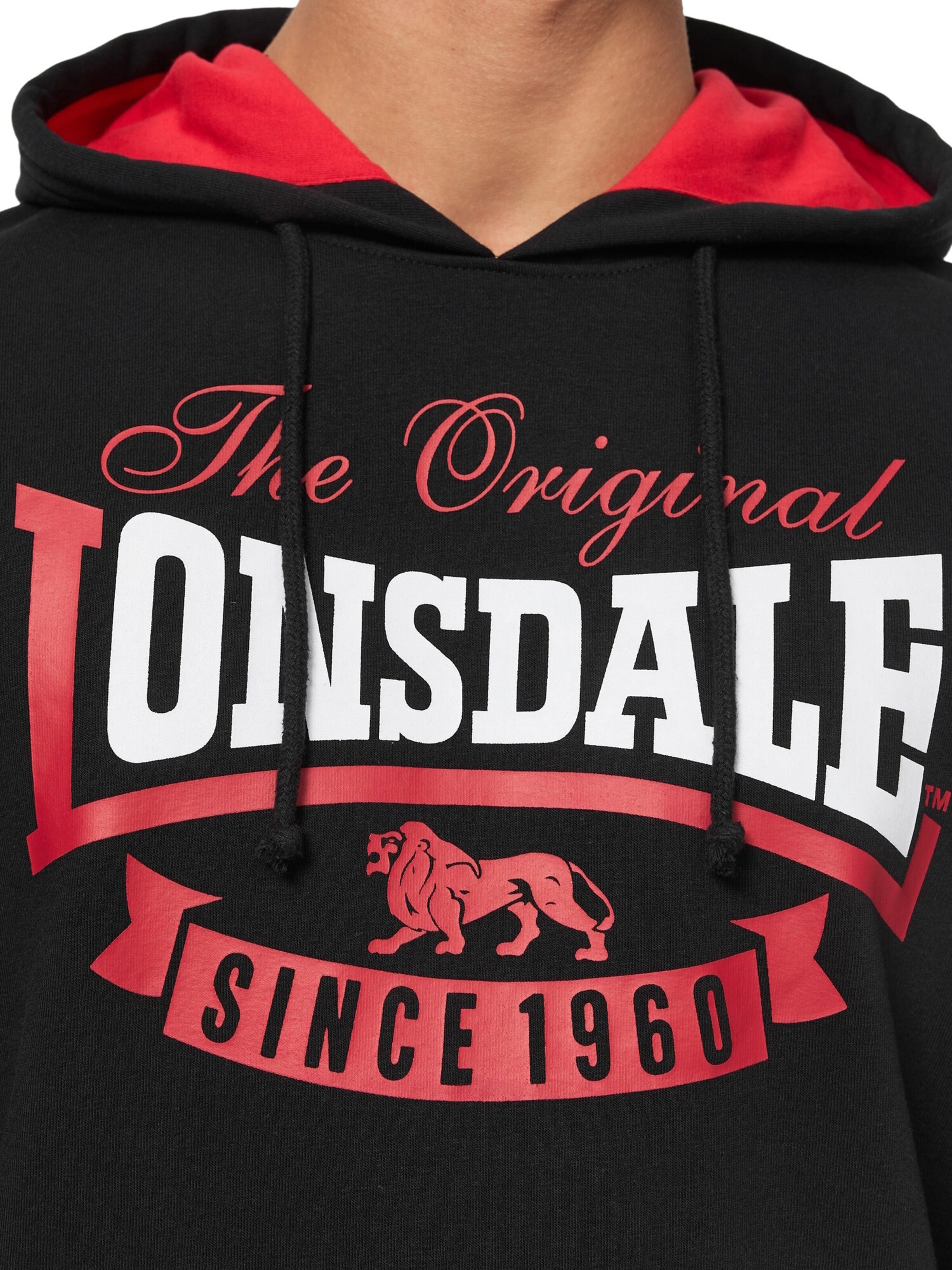 LONSDALE Mikina 'Stotfield' - Čierna