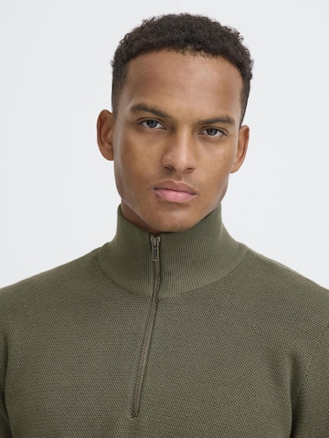 BLEND Sweater ' BHBAAL HALF ZIPP KNIT ' in Green