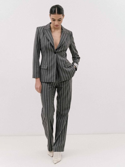 sötétszürke / fehér 4TAILORS Blézer 'Salsa', Termék nézet