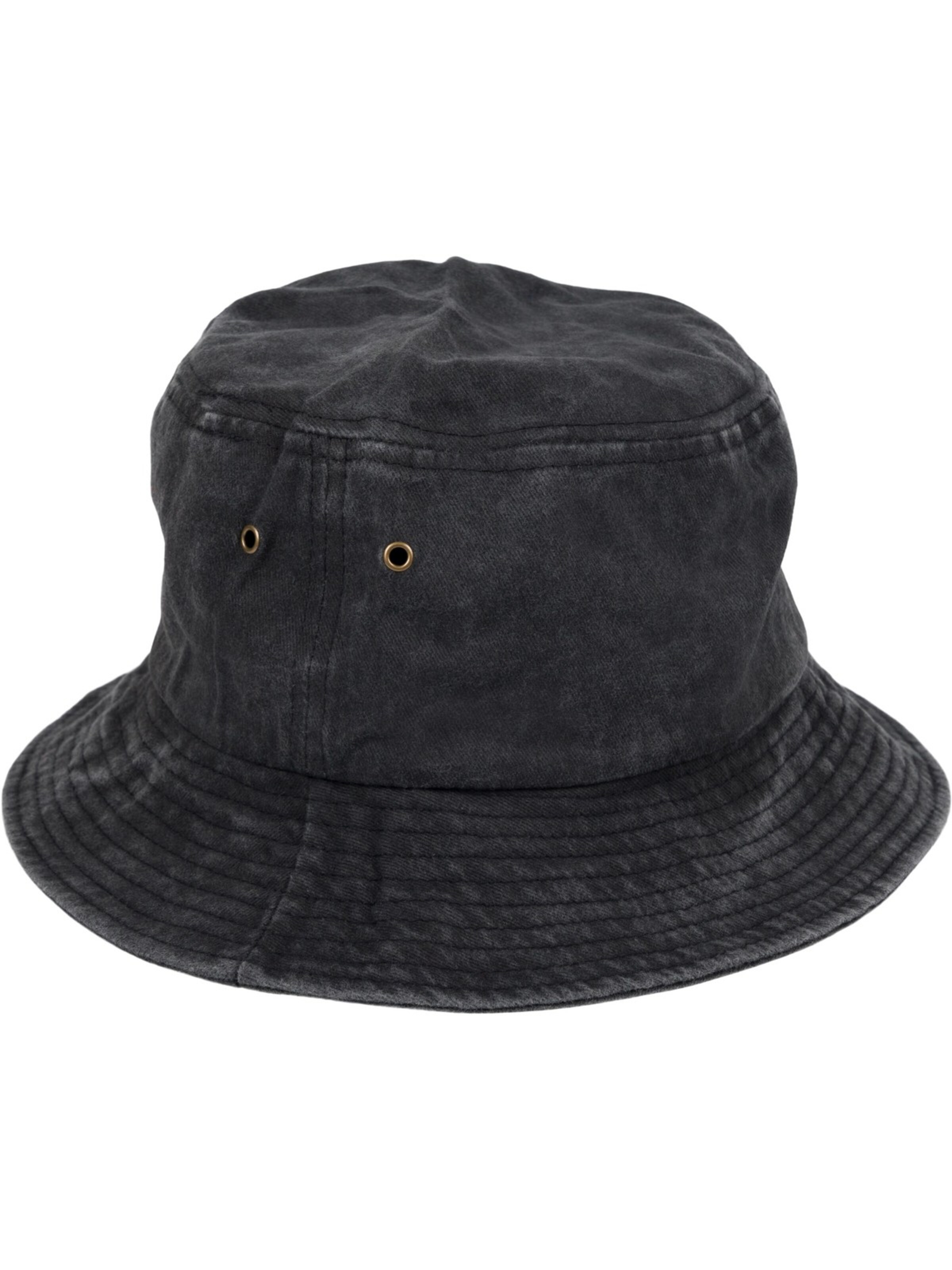 styleBREAKER Hat 'Fischerhut in Washed Optik' in Black