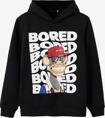 NAME IT Sweatshirt 'Bored Ape' in Zwart: voorkant