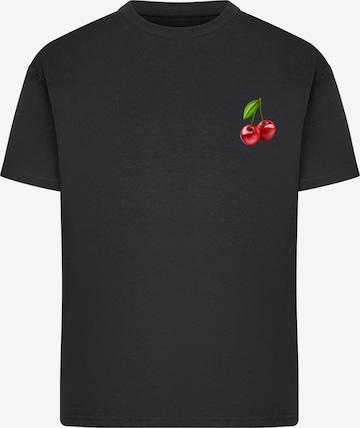 Merchcode Tričko 'Cherries 2' – černá: přední strana