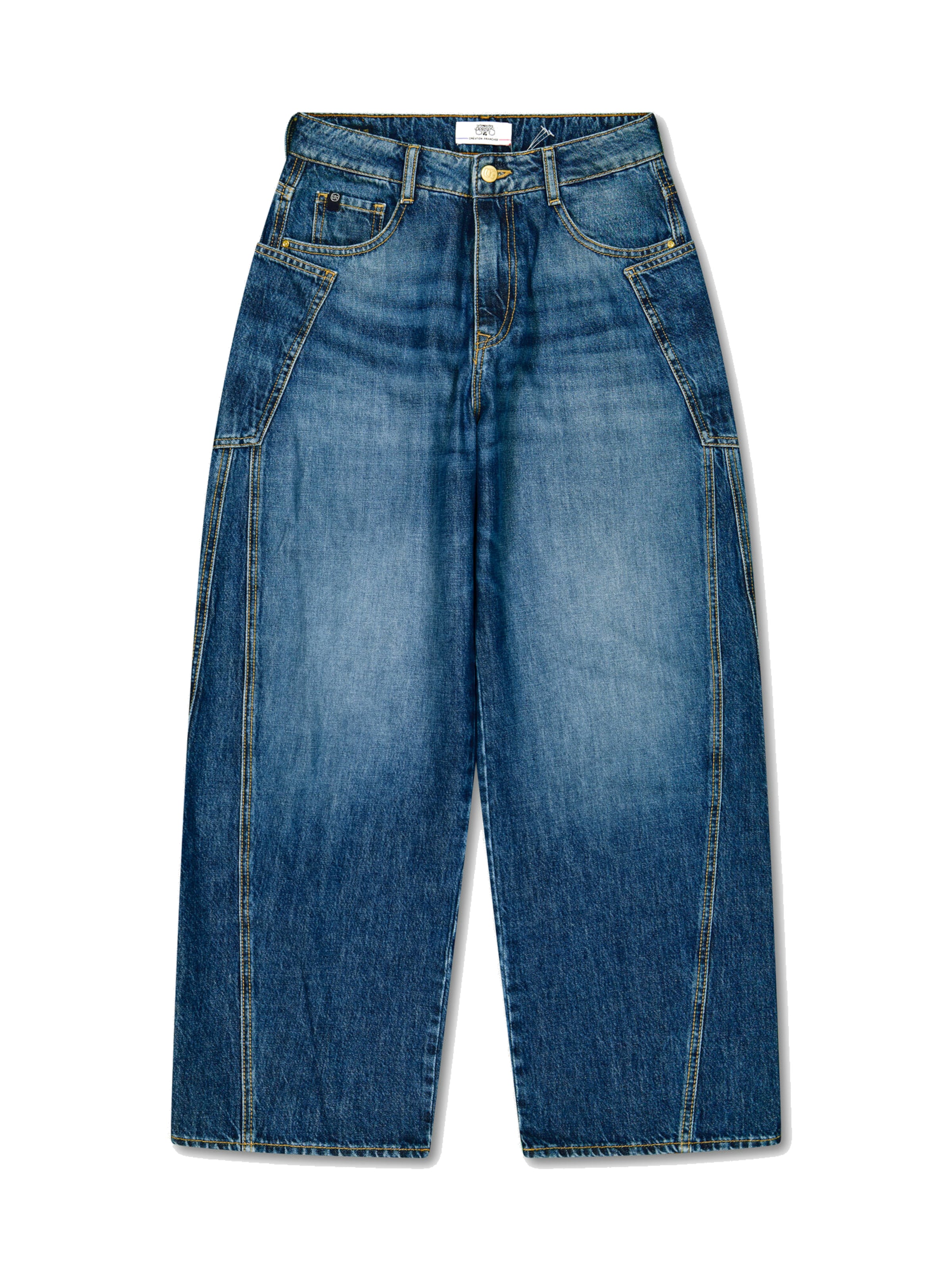 Wide Leg Jean Le Temps Des Cerises en bleu : devant