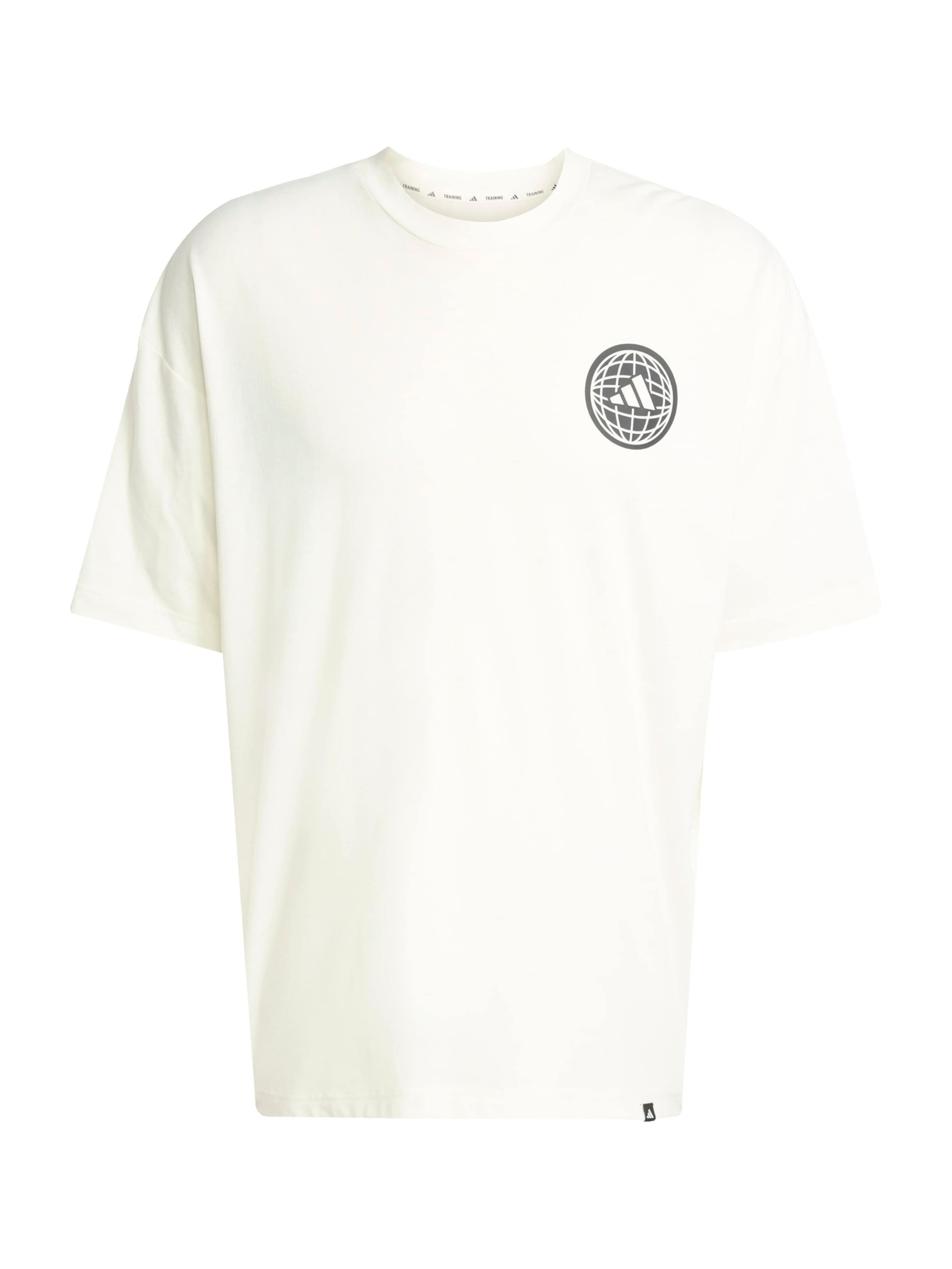 Tricou funcțional 'GFX GLOB Q3' de la ADIDAS PERFORMANCE pe alb: față