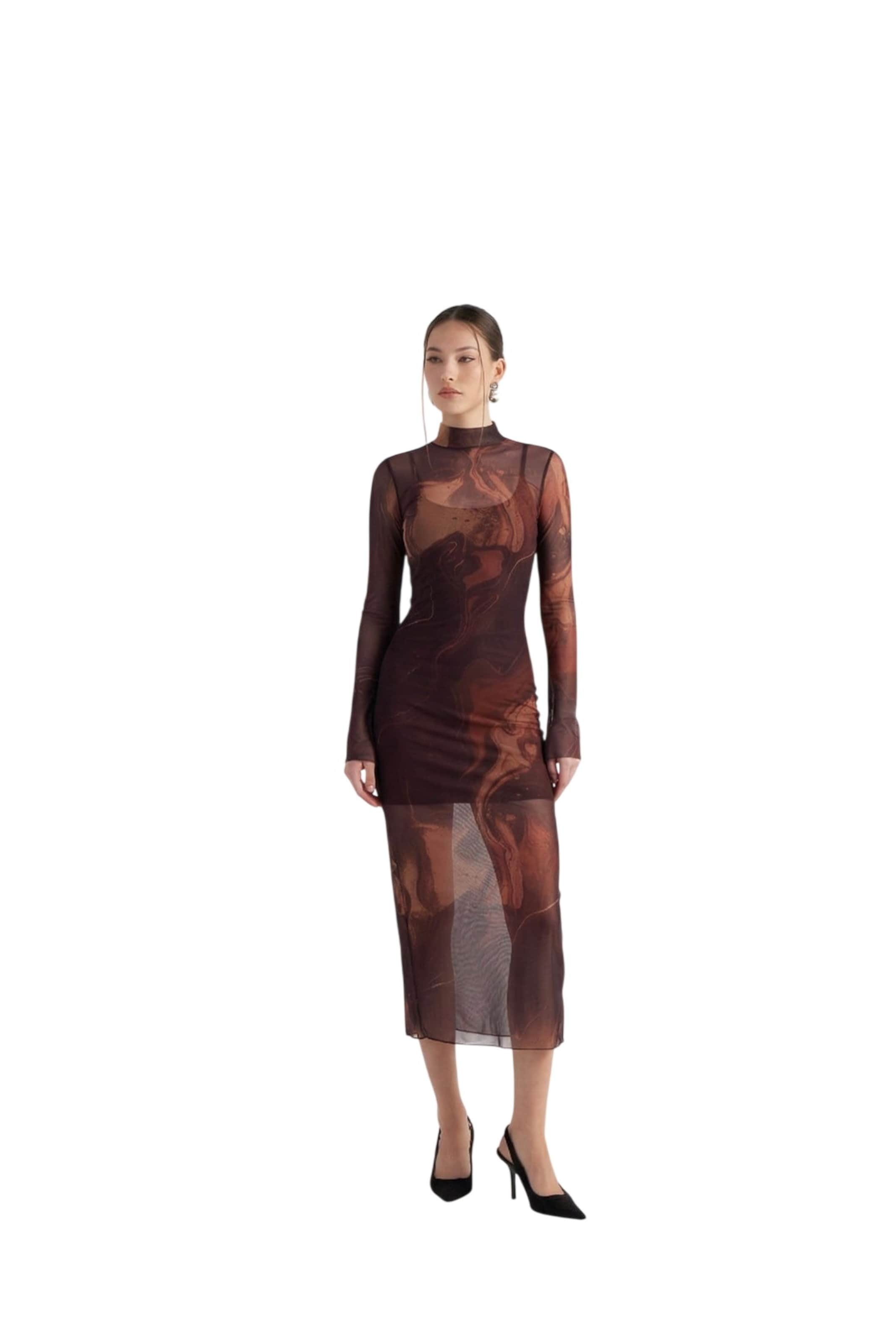 Robe HOLLY LOLLY en marron : devant
