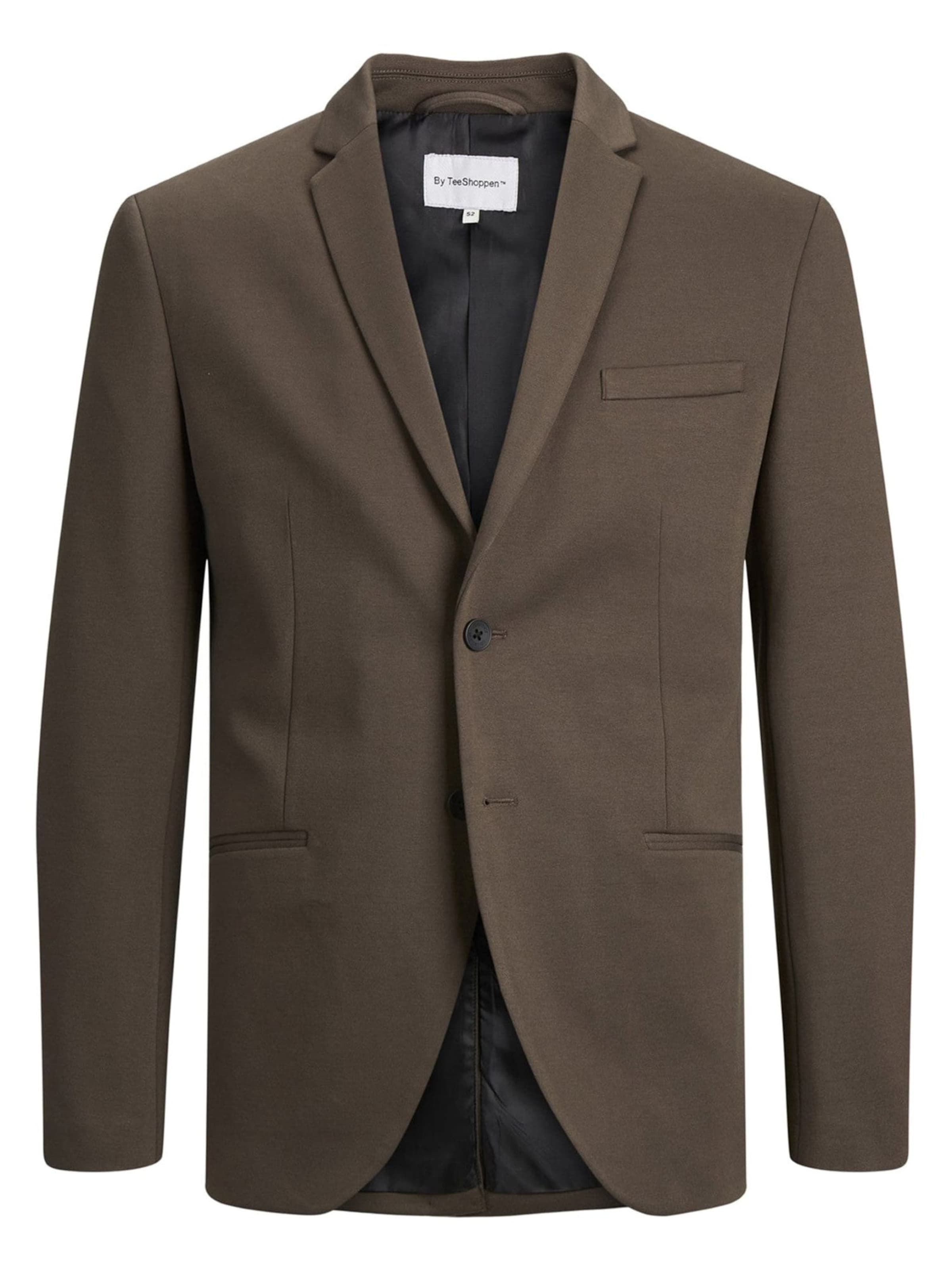 TEESHOPPEN Regular fit Suit Jacket in Brown: front