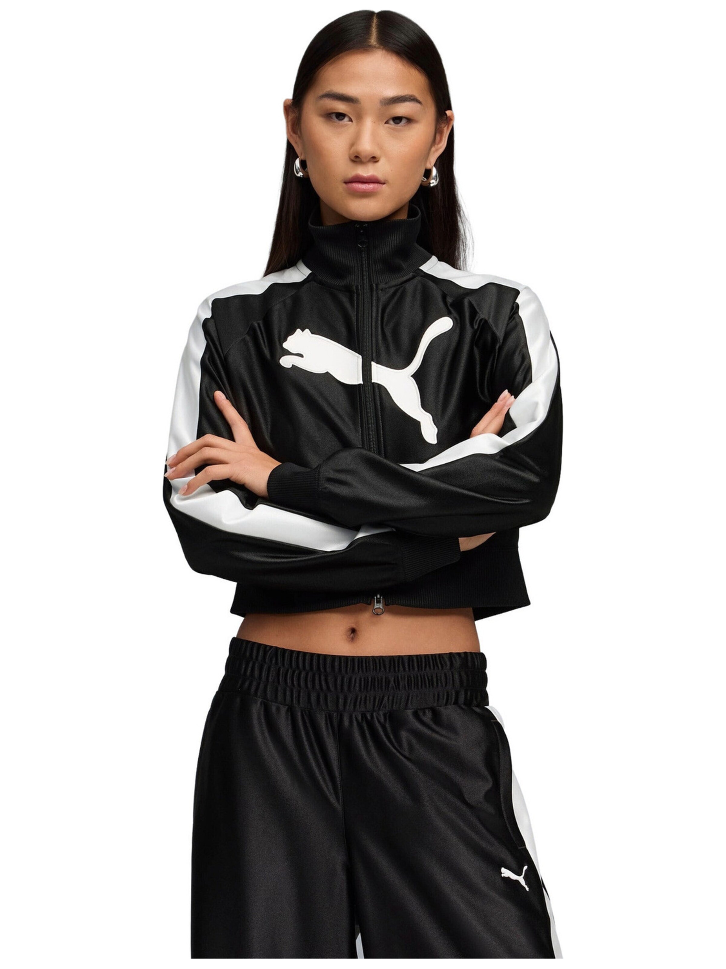 PUMA Sportjas 'Puma Future archive T7slim Cropped Track' in M in de kleur Zwart, Productweergave