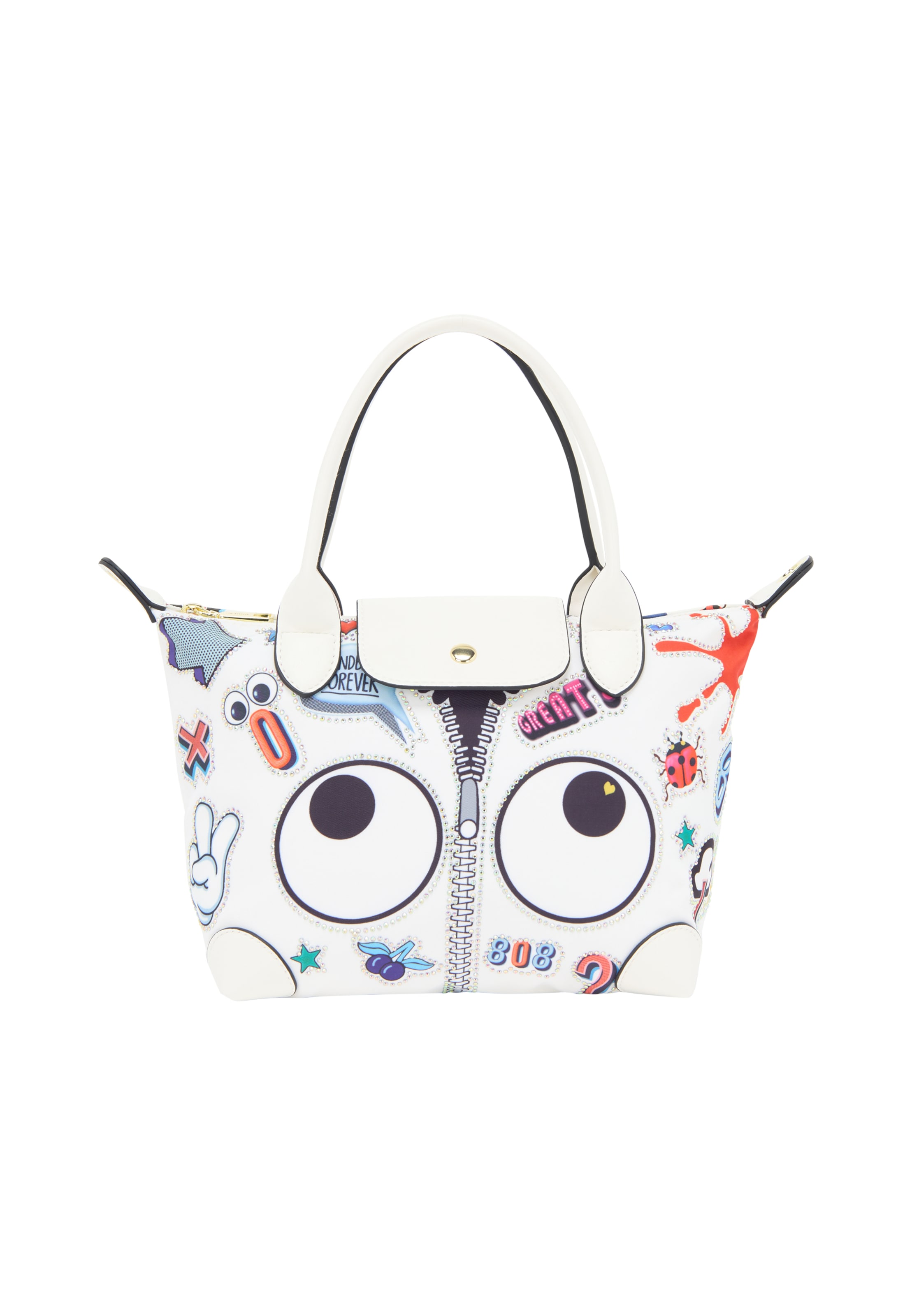 MYMO Handbag 'Pop Eyetheme' in White: front