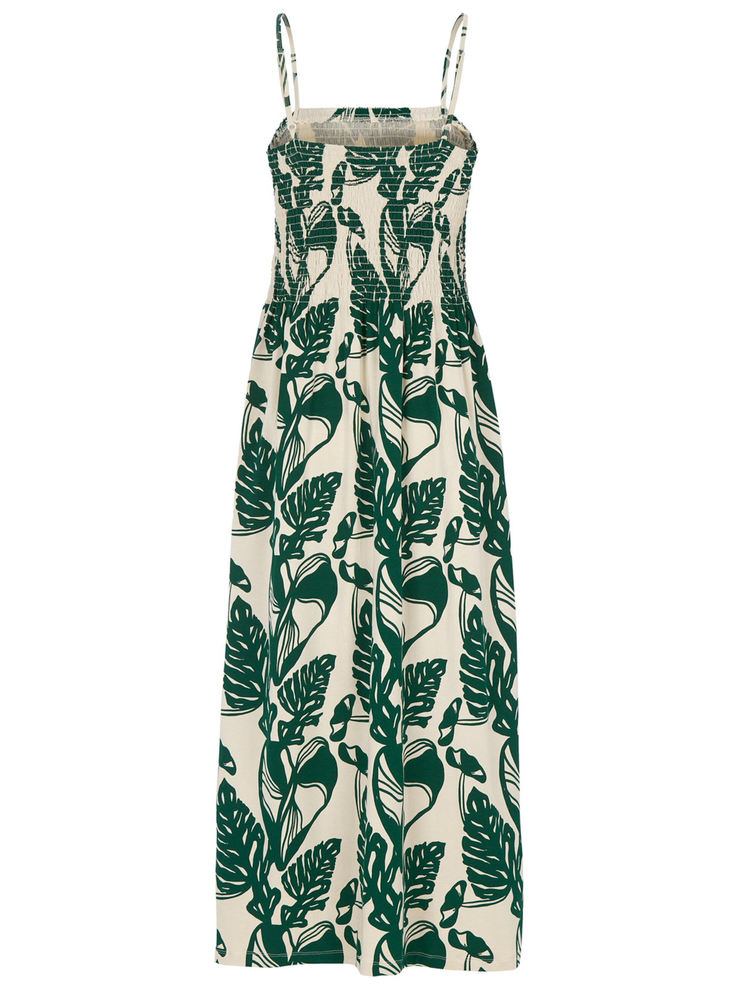 Cellbes of Sweden Jerseykleid mit Smokarbeit in Beige