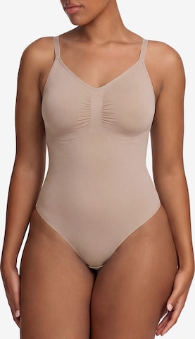 cfab by creamy fabrics Shapingbody 'Bodysuit Sculpting Shapewear mit Slip' in Beige: voorkant