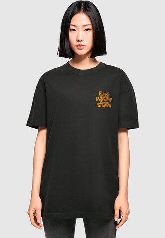 Merchcode T-Shirt 'Funky Pineapple' in Schwarz: Vorderseite