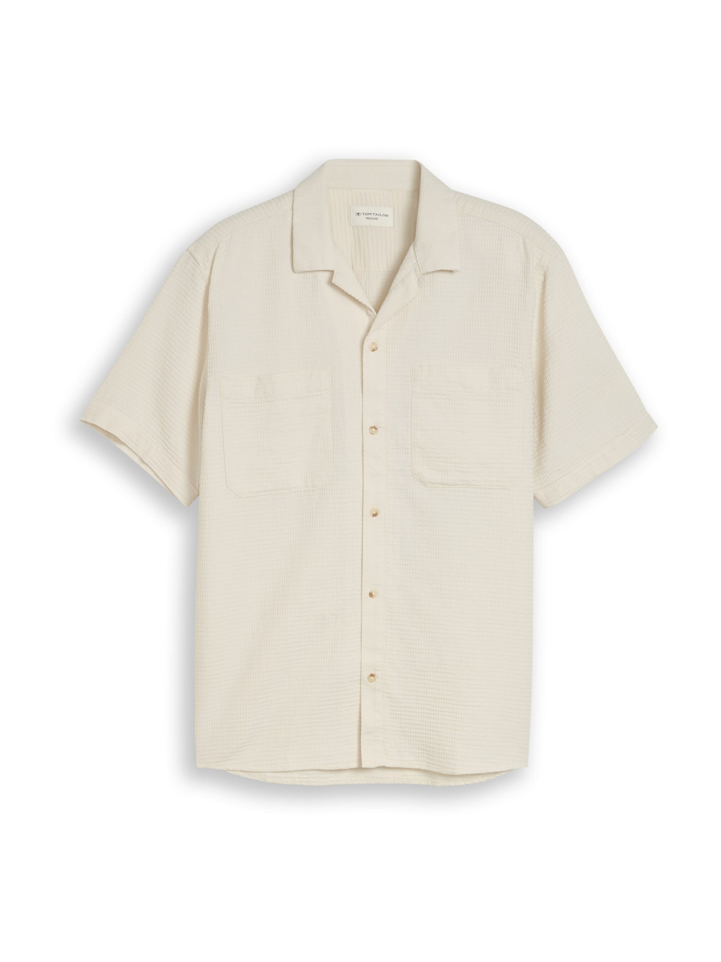 TOM TAILOR Regular fit Риза в бежово: отпред