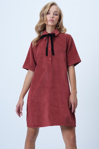 Trend Alaçatı Stili Jurk in Rood