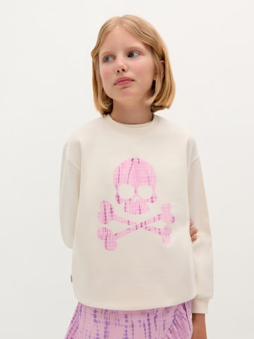 Scalpers Sweatshirt 'Shibori' i vit: framsida