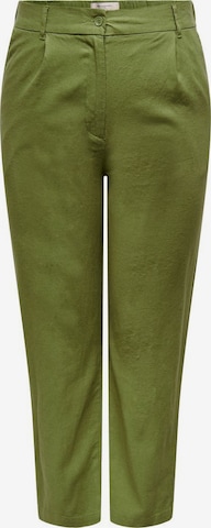 ONLY Carmakoma Regular Pleat-Front Pants in Green: front