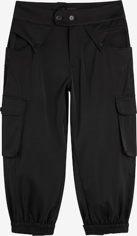 DesigualLoosefit Cargo hlače - crna boja: prednji dio