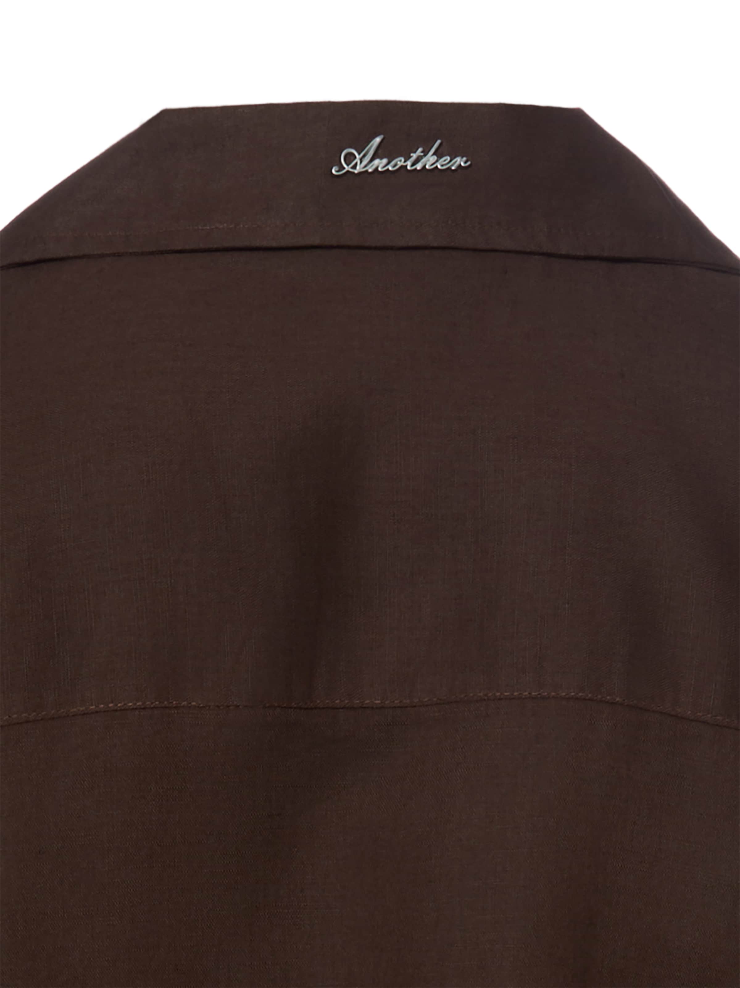 Another Cotton Lab Comfort Fit Hemd in Braun