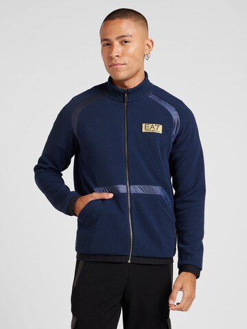 EA7 Emporio Armani Sweatvest in Blauw: voorkant