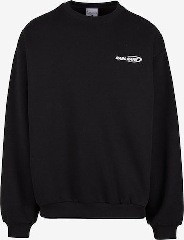 Karl KaniSweater majica 'Woven Signature Resist Love Crew' - crna boja: prednji dio