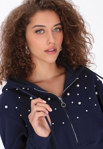 faina - Sudadera con cremallera en azul