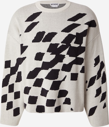 WEEKDAY Sweter 'Alek' w kolorze biały: przód