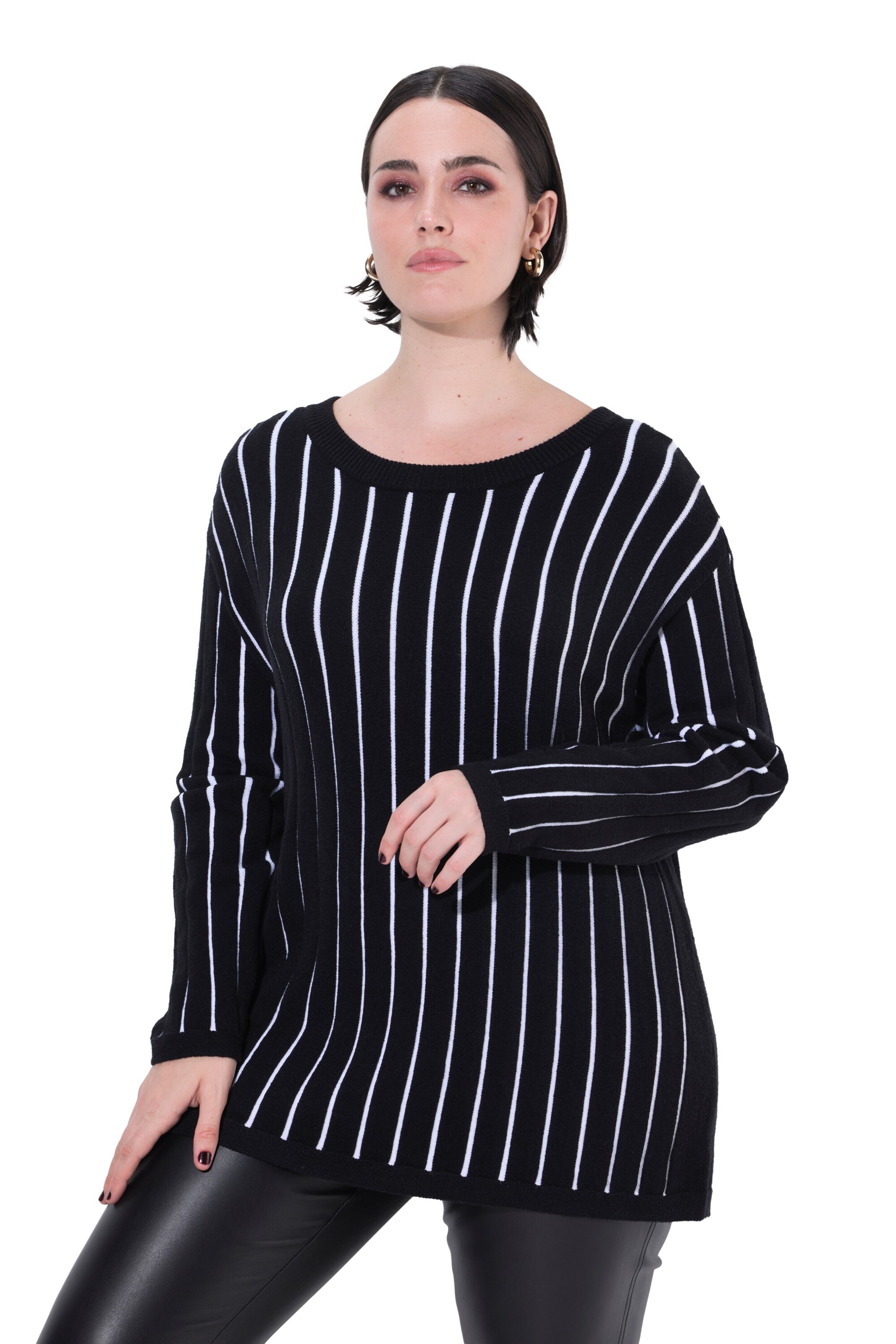 Ulla Popken Pulover | črna barva: sprednja stran