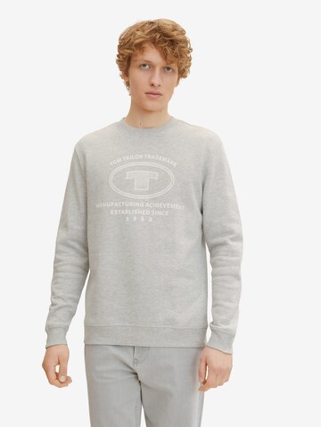 Sweat-shirt TOM TAILOR en gris : devant