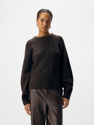 OBJECT Sweater 'OBJFLORA' in Brown: front