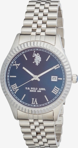 U.S. POLO ASSN. Analoog horloge 'Brandon Steel' in Blauw: voorkant