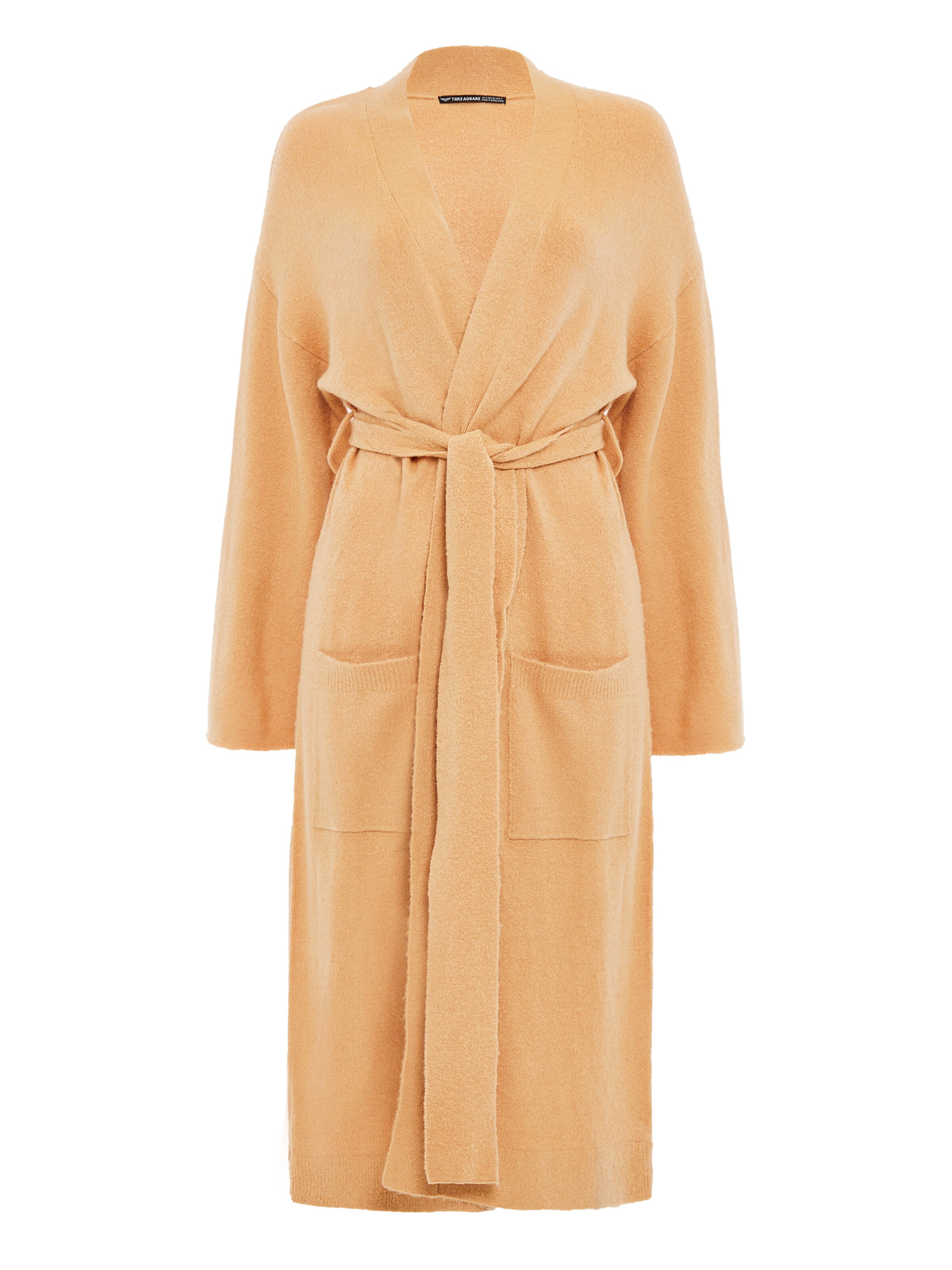 Threadbare Knitted coat 'Emerald' in Orange: front