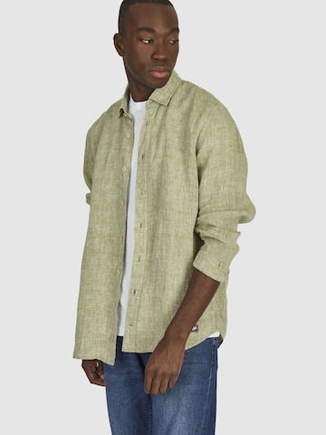 HECHTER PARIS Slim fit Button Up Shirt in Green: front