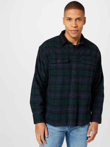 Coupe regular Chemise Abercrombie & Fitch en bleu : devant