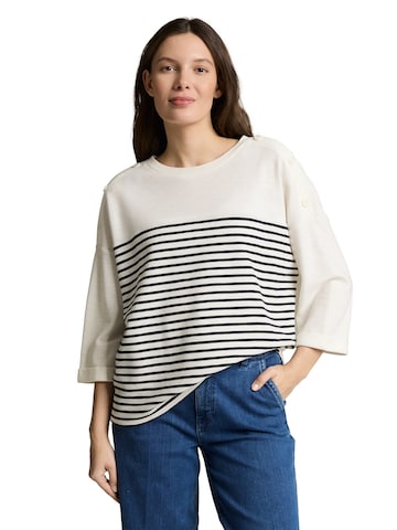 Pulover de la TOM TAILOR pe alb: față