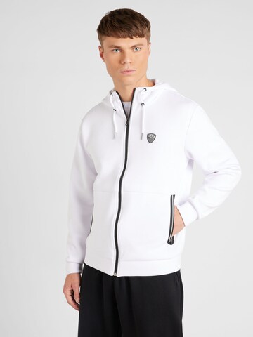 EA7 Emporio Armani Sweatjacka i vit: framsida