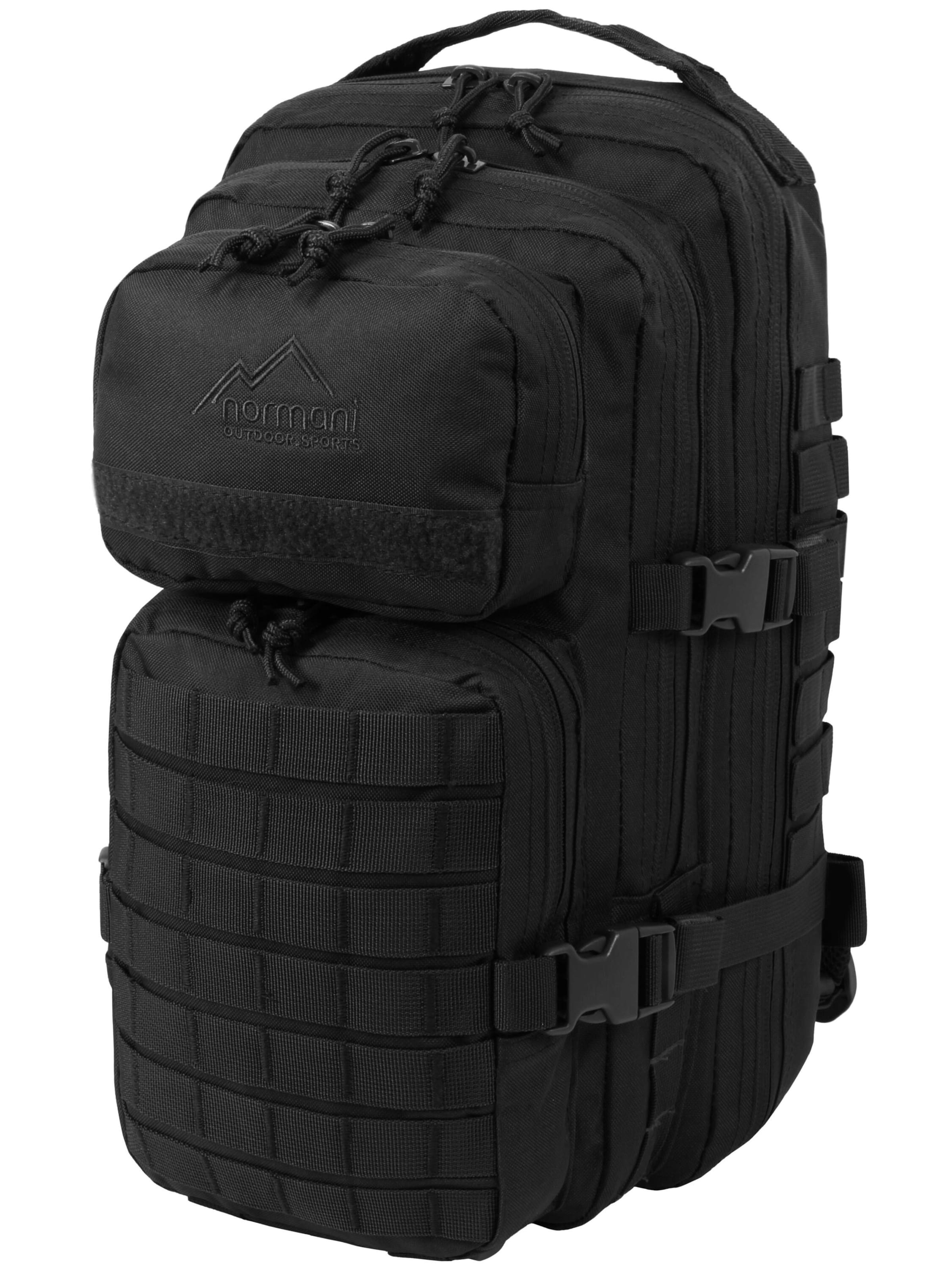 normani Rucksack 'Bedrock' in Schwarz: Vorderseite