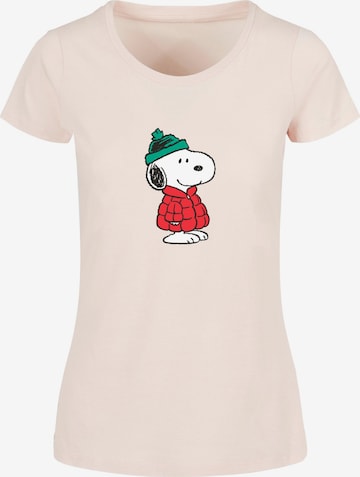 Merchcode Shirt 'Peanuts Snoopy Dressed Up' in Beige: predná strana