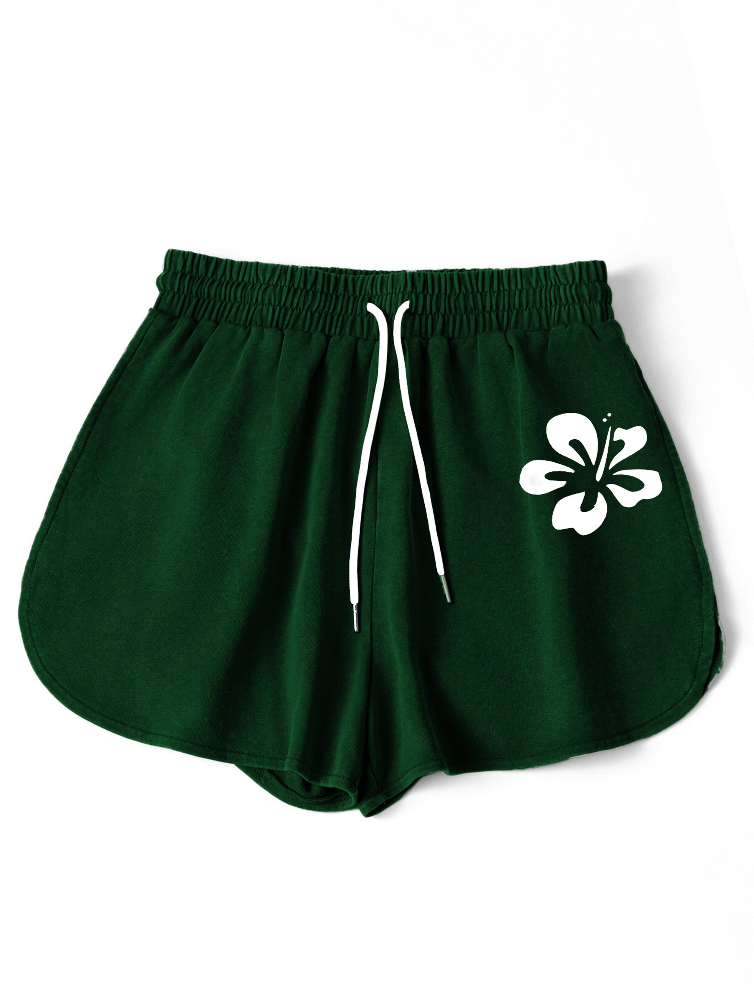 GORHEY Loose fit Trousers 'Women Summer Casual Drawstring Comfy Dressy Lounge Beach Vacation Print Shorts' in Green: front