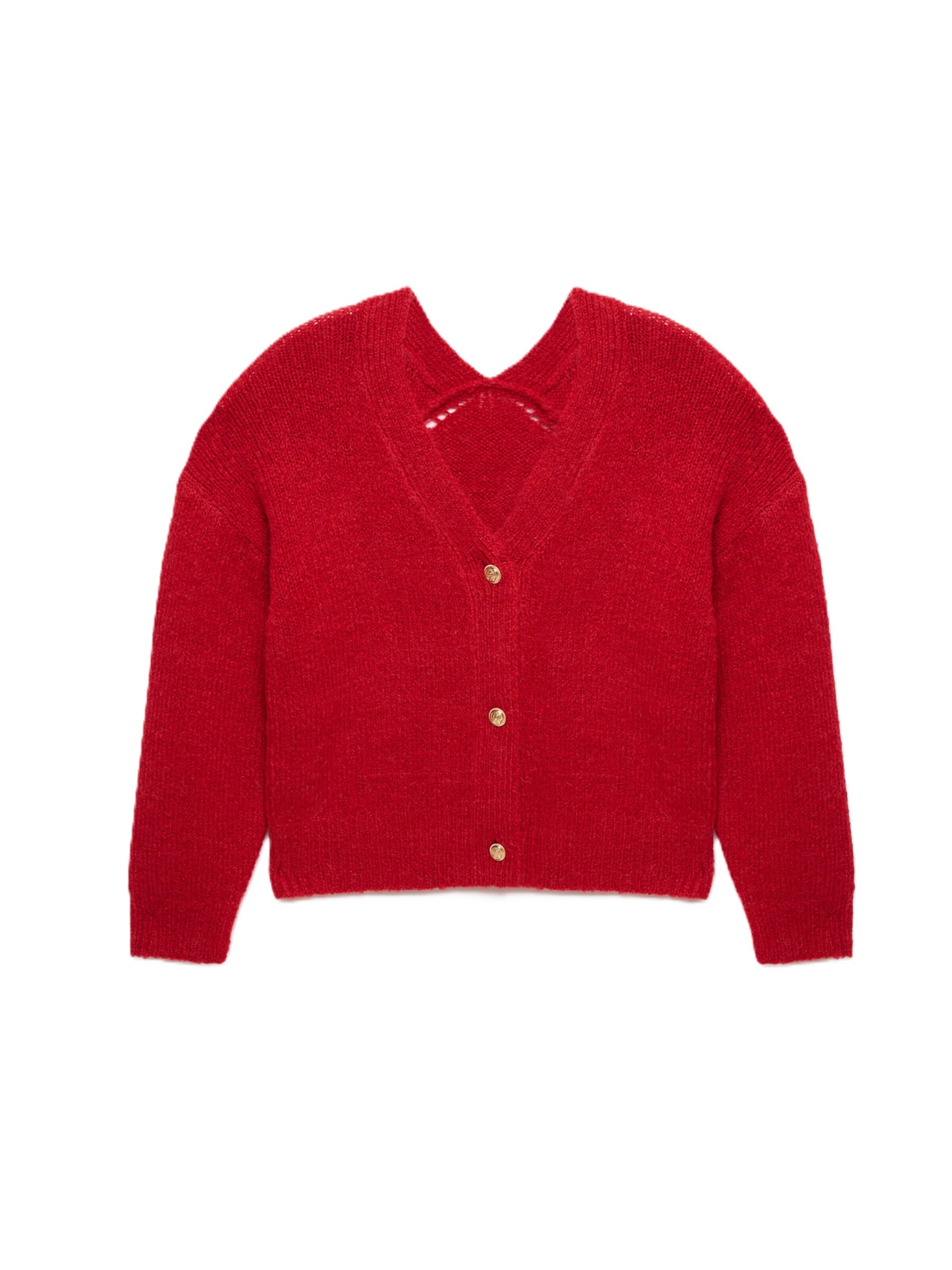 BIG STAR Gebreid vest 'KARDILA' in Rood: voorkant